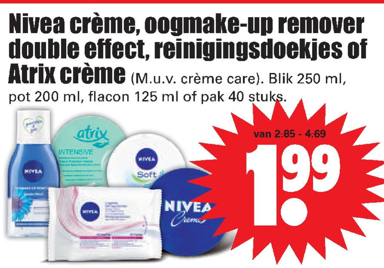 Atrix   reinigingsdoekje, handcreme folder aanbieding bij  Dirk - details