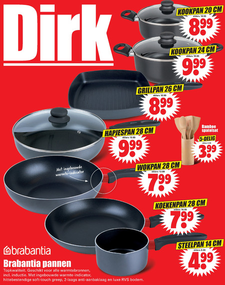 Brabantia   wokpan, hapjespan folder aanbieding bij  Dirk - details