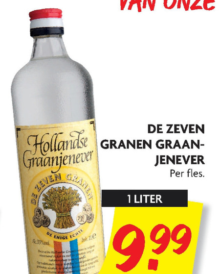 De zeven granen   jenever folder aanbieding bij  Dekamarkt - details