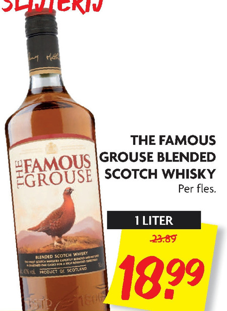 Famous Grouse   whisky folder aanbieding bij  Dekamarkt - details