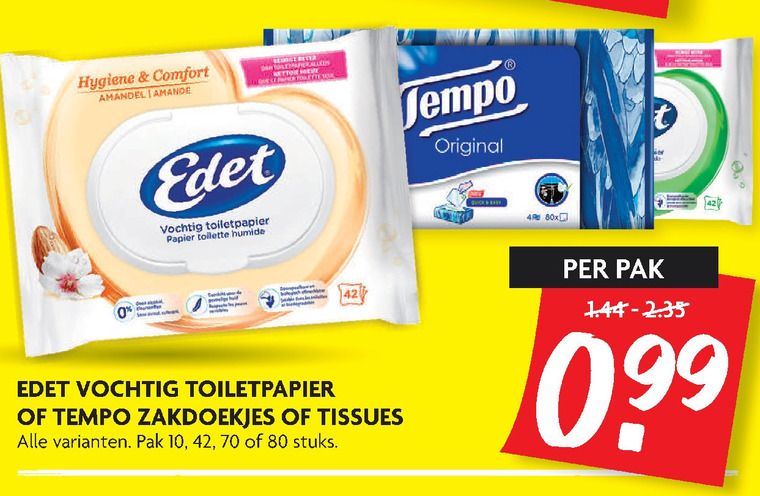 Tempo   tissue, zakdoek folder aanbieding bij  Dekamarkt - details