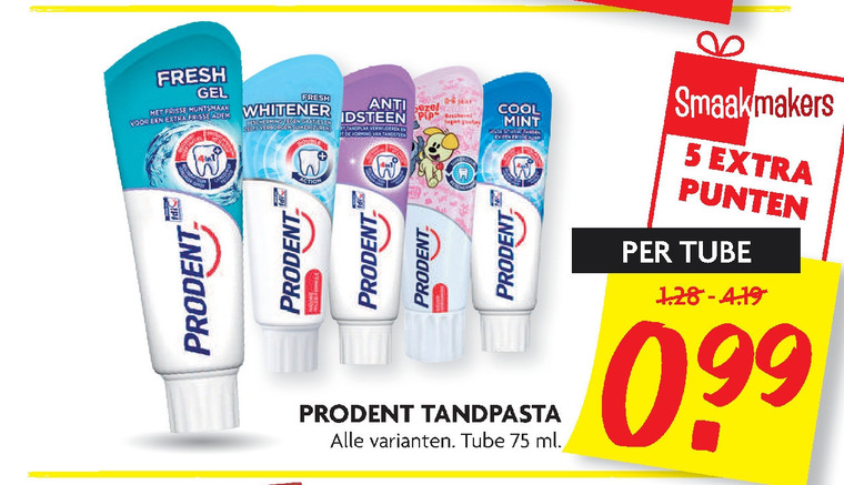 Prodent   tandpasta folder aanbieding bij  Dekamarkt - details