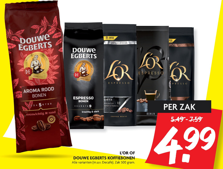 Douwe Egberts   koffiebonen folder aanbieding bij  Dekamarkt - details