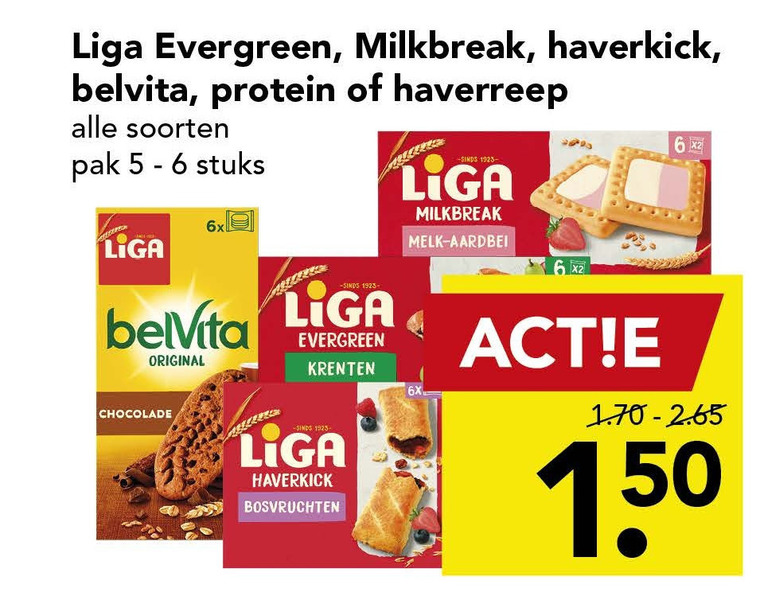 Liga   fruitbiscuit, melkbiscuit folder aanbieding bij  Deen - details