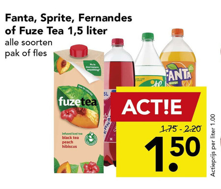 Fanta   ice tea, frisdrank folder aanbieding bij  Deen - details