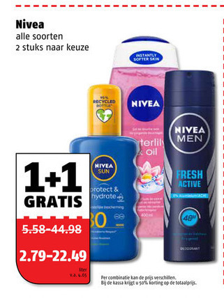 Nivea   gezichtsverzorging, shampoo folder aanbieding bij  Poiesz - details