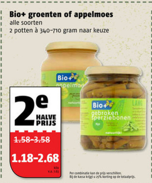 Bio Plus   groenteconserven, appelmoes folder aanbieding bij  Poiesz - details