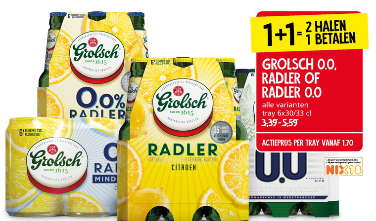 Grolsch   radler bier folder aanbieding bij  Jan Linders - details