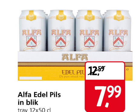 Alfa   blikje bier folder aanbieding bij  Jan Linders - details