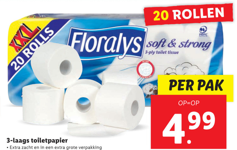 Floralys   toiletpapier folder aanbieding bij  Lidl - details