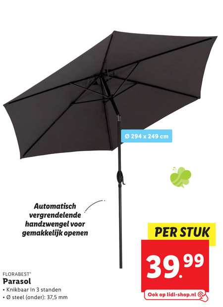 sympathie Rode datum Het pad Florabest parasol folder aanbieding bij Lidl - details