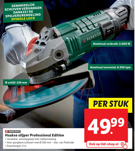 Parkside   haakse slijper folder aanbieding bij  Lidl - details