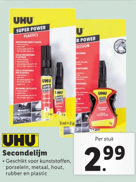 Uhu   secondelijm folder aanbieding bij  Lidl - details