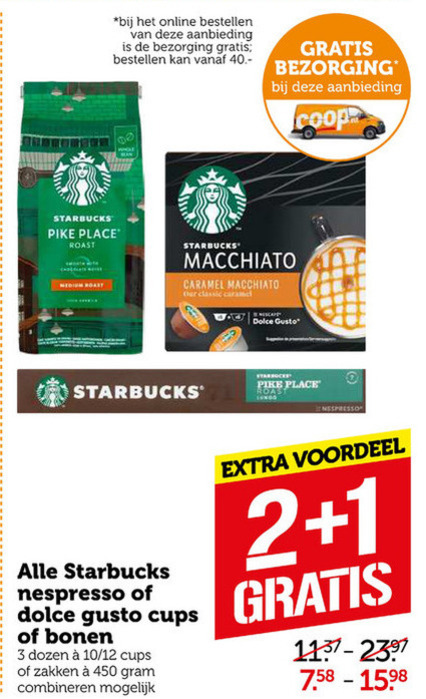 Starbucks   koffiecups, koffiebonen folder aanbieding bij  Coop - details