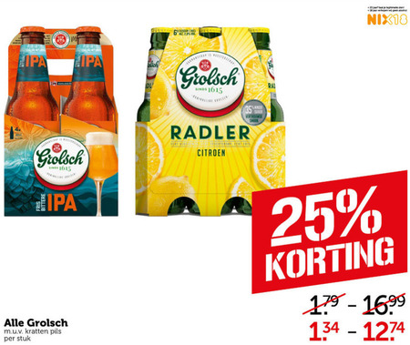 Grolsch   blikje bier, alcoholvrij bier folder aanbieding bij  Coop - details