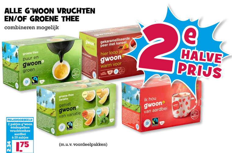 Gwoon   thee folder aanbieding bij  Boons Markt - details