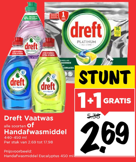 Dreft   vaatwasmiddel, afwasmiddel folder aanbieding bij  Vomar - details