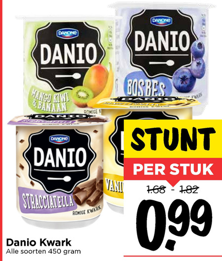 Danone Danio   kwark folder aanbieding bij  Vomar - details