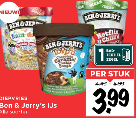 Ben and Jerrys   ijsspecialiteit folder aanbieding bij  Vomar - details