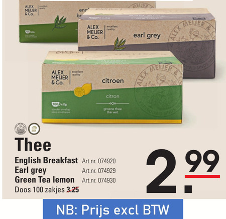 Alex Meijer   thee folder aanbieding bij  Sligro - details