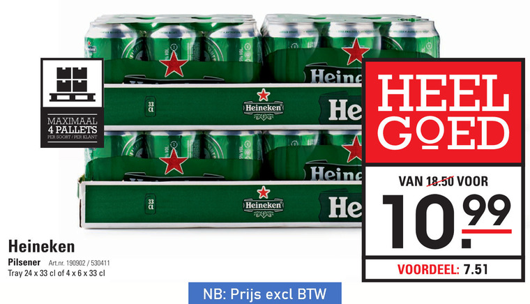 Heineken   blikje bier folder aanbieding bij  Sligro - details