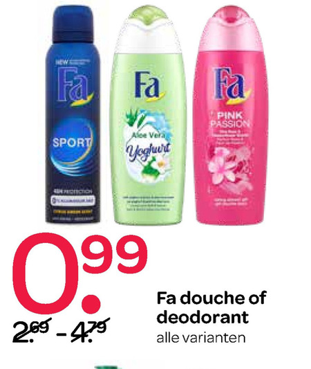 Grazen Sloppenwijk Anesthesie Fa deodorant, douchegel folder aanbieding bij Spar - details