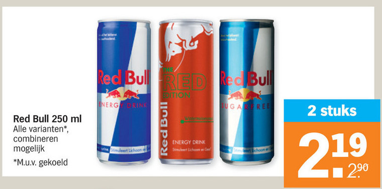 Red Bull   energiedrank folder aanbieding bij  Albert Heijn - details