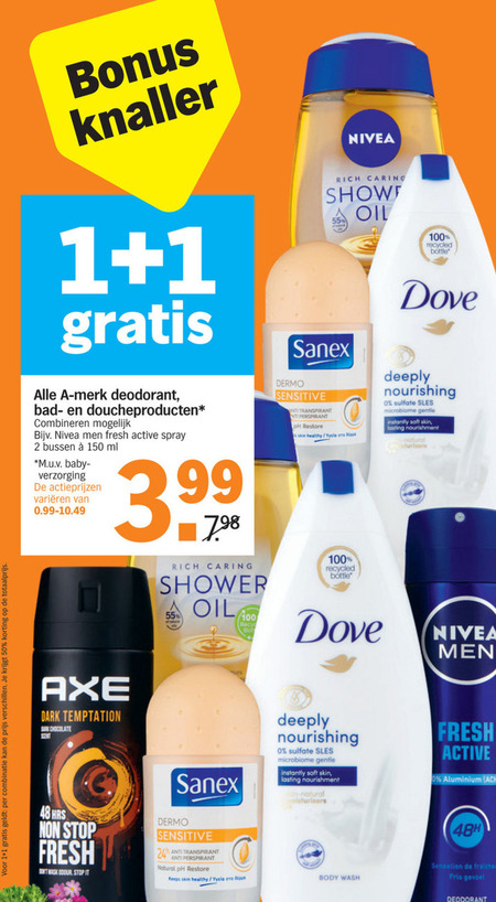 Alle merken   douchegel, deodorant folder aanbieding bij  Albert Heijn - details