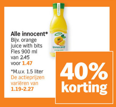 Innocent   vruchtensap, fruitsmoothie folder aanbieding bij  Albert Heijn - details