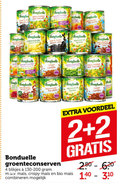 Bonduelle   groenteconserven folder aanbieding bij  Coop - details