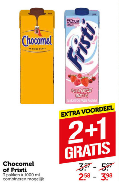 Fristi   drinkyoghurt, chocolademelk folder aanbieding bij  Coop - details