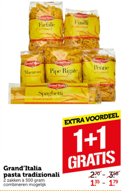 Grand Italia   spaghetti, fusilli folder aanbieding bij  Coop - details