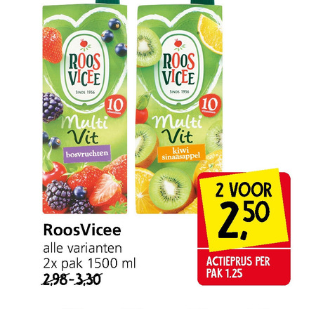 Roosvicee   fruitdrank folder aanbieding bij  Jan Linders - details