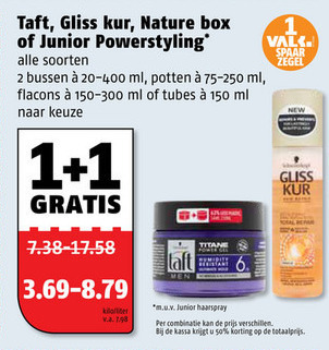 Taft   hairspray folder aanbieding bij  Poiesz - details