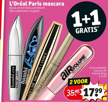 L Oreal   mascara folder aanbieding bij  Kruidvat - details