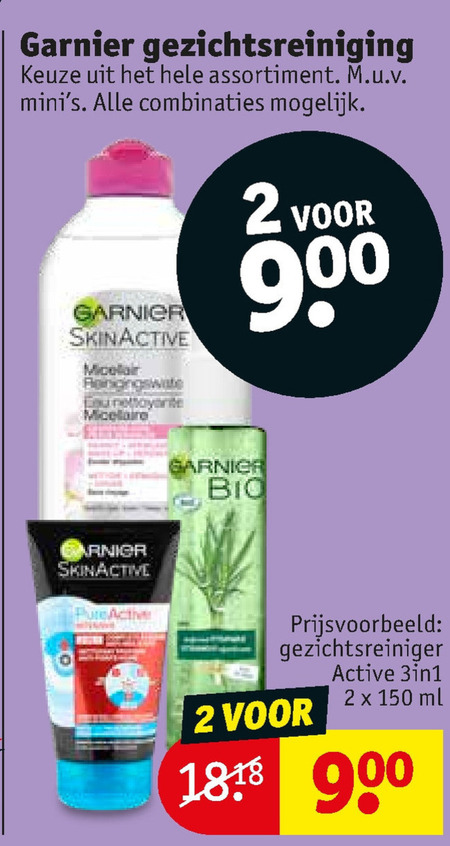 Garnier Skin Active   gezichtsreiniging folder aanbieding bij  Kruidvat - details