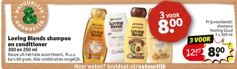 Garnier Loving Blends   shampoo, conditioner folder aanbieding bij  Kruidvat - details