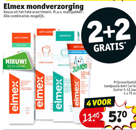 Elmex   tandpasta folder aanbieding bij  Kruidvat - details