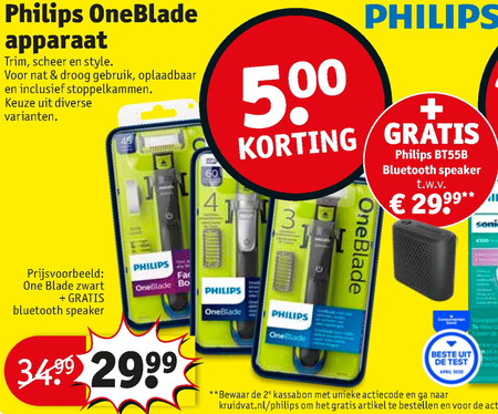 Philips   elektrisch scheerapparaat folder aanbieding bij  Kruidvat - details