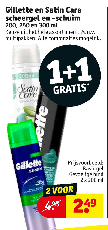 Gillette   scheerschuim, scheergel folder aanbieding bij  Kruidvat - details