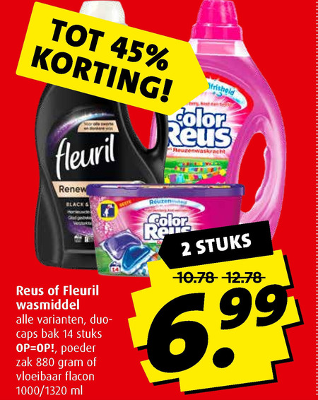 Fleuril   wasmiddel folder aanbieding bij  Boni - details