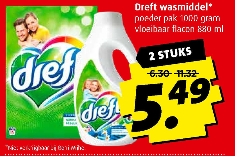 Dreft   wasmiddel folder aanbieding bij  Boni - details