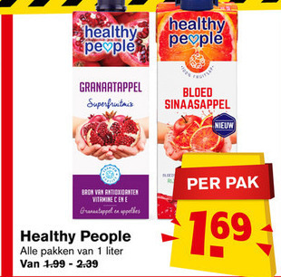 Healthy People   vruchtensap folder aanbieding bij  Hoogvliet - details