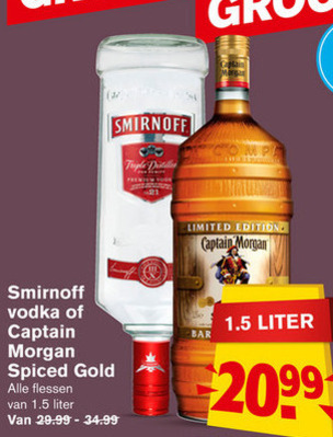 Smirnoff   wodka, rum folder aanbieding bij  Hoogvliet - details