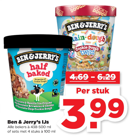 Ben and Jerrys   ijsspecialiteit folder aanbieding bij  Plus - details