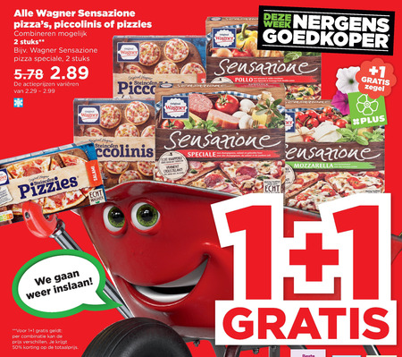 Wagner   diepvriespizza folder aanbieding bij  Plus - details