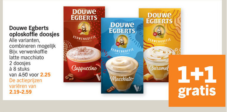 Douwe Egberts   oploskoffie folder aanbieding bij  Albert Heijn - details