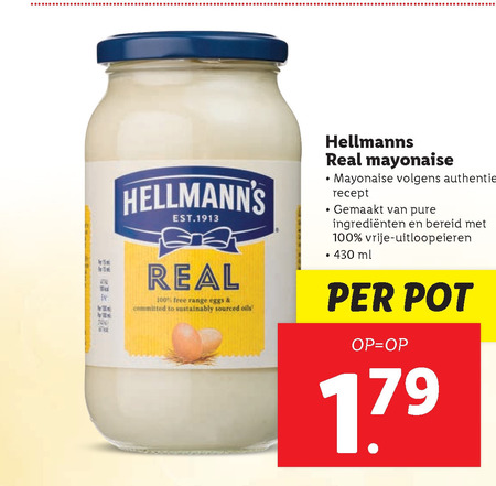 Hellmans   mayonaise folder aanbieding bij  Lidl - details