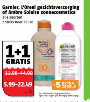 Garnier Skin Active   zonnebrandolie, gezichtsverzorging folder aanbieding bij  Poiesz - details