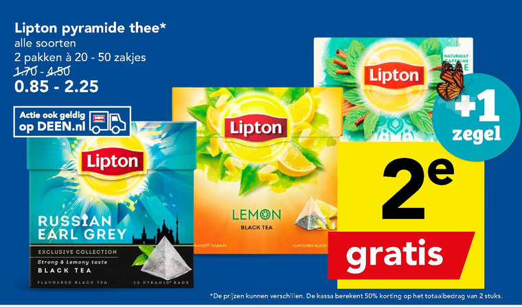 Lipton   thee folder aanbieding bij  Deen - details